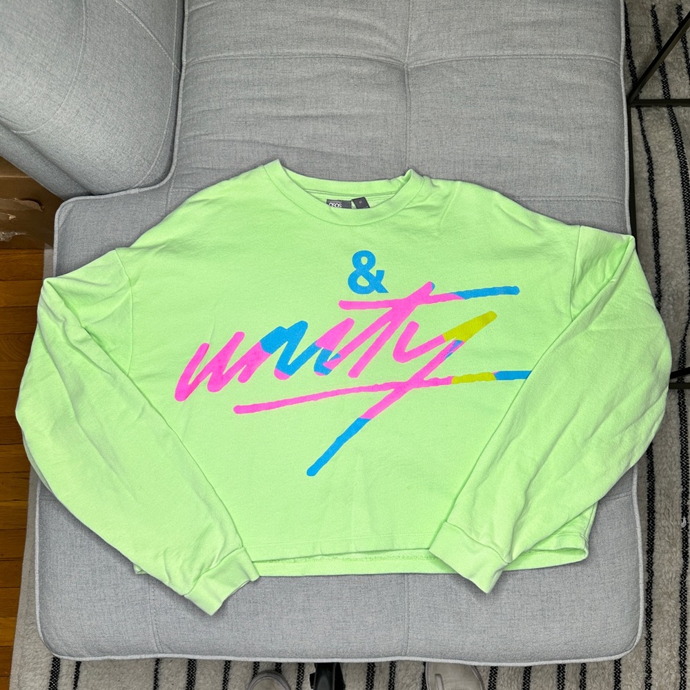 glaad& unisex cropped sweatshirt with tour print
